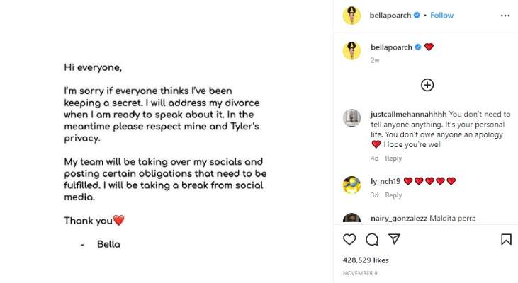 Bella Poarch expressed her feelings through her Instagram post.